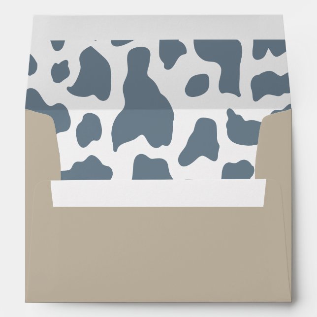 Cow Print Blue Southern Rodeo Envelope (Back (Bottom))