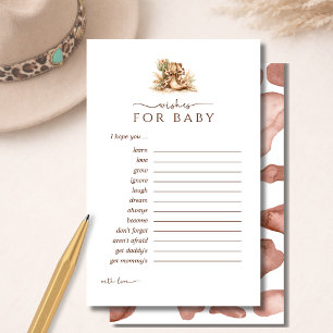 Cow Print Coquette Western Wishes For Baby Card