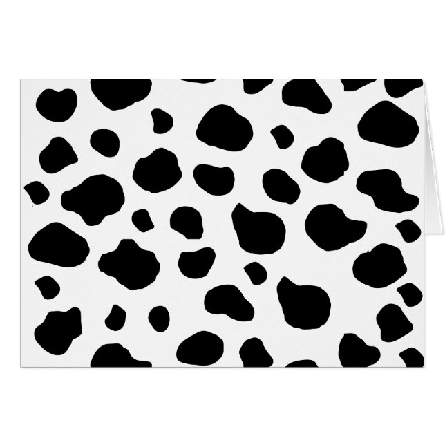 Cow Print, Cow Pattern, Cow Spots, Black And White (Front Horizontal)