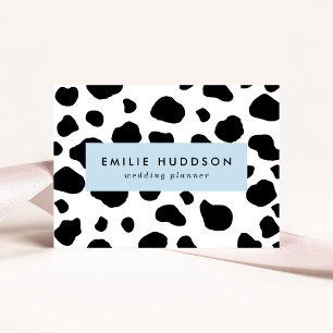 Cow Print, Cow Pattern, Cow Spots, Black And White Business Card