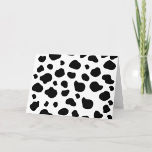 Cow Print, Cow Pattern, Cow Spots, Black And White Card