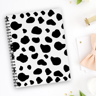 Cow Print, Cow Pattern, Cow Spots, Black And White Notebook