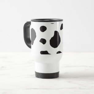 Cow Print, Cow Pattern, Cow Spots, Black And White Travel Mug