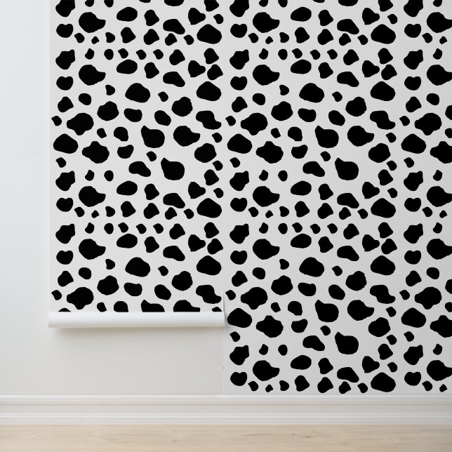 Cow Print, Cow Pattern, Cow Spots, Black And White Wallpaper (Application)