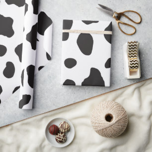 Cow Print, Cow Pattern, Cow Spots, Black And White Wrapping Paper