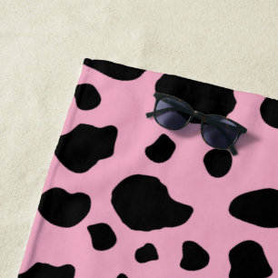 Cow Print, Cow Pattern, Cow Spots, Pink Cow Beach Towel