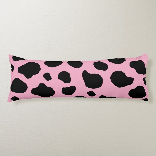 Cow Print, Cow Pattern, Cow Spots, Pink Cow Body Cushion (Front)