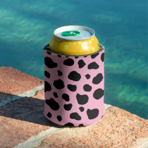 Cow Print, Cow Pattern, Cow Spots, Pink Cow Can Cooler