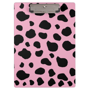 Cow Print, Cow Pattern, Cow Spots, Pink Cow Clipboard