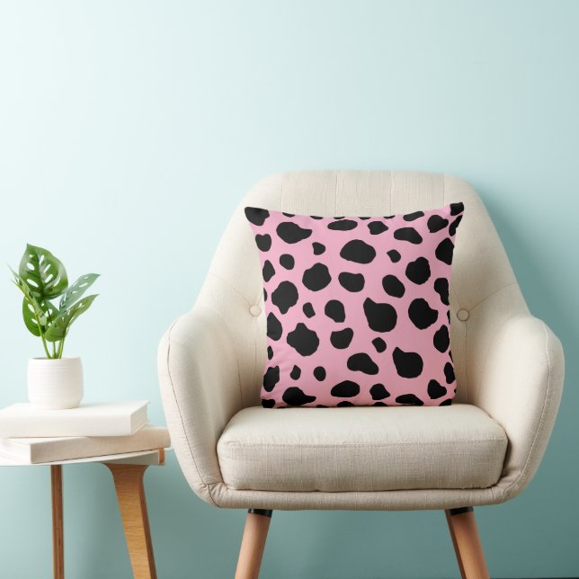 Cow Print, Cow Pattern, Cow Spots, Pink Cow Cushion (Chair)