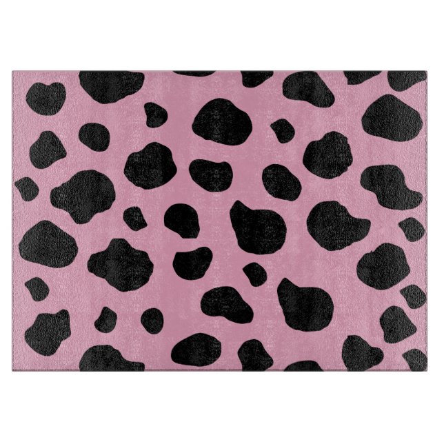 Cow Print, Cow Pattern, Cow Spots, Pink Cow Cutting Board (Front)