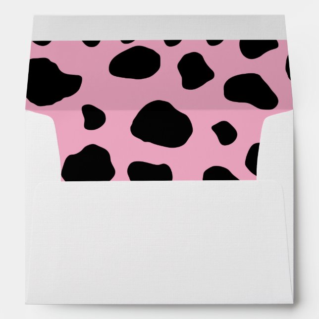 Cow Print, Cow Pattern, Cow Spots, Pink Cow Envelope (Back (Bottom))