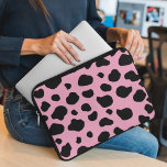 Cow Print, Cow Pattern, Cow Spots, Pink Cow Laptop Sleeve<br><div class="desc">Elegant,  stylish and sophisticated cow pattern in pink colour. Modern and trendy gift,  perfect for the animal print lover in your life.</div>