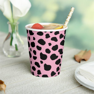 Cow Print, Cow Pattern, Cow Spots, Pink Cow Paper Cups