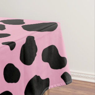 Cow Print, Cow Pattern, Cow Spots, Pink Cow Tablecloth