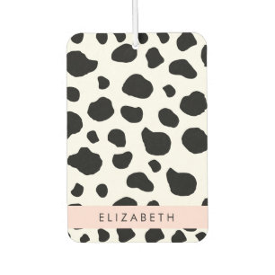 Cow Print, Cow Spots, Black And White, Your Name Car Air Freshener