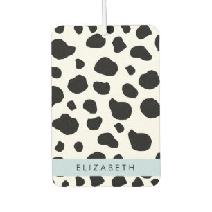 Cow Print, Cow Spots, Black And White, Your Name Car Air Freshener