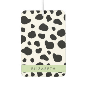 Cow Print, Cow Spots, Black And White, Your Name Car Air Freshener