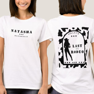 Cow Print Cowgirl Bridesmaid Bachelorette Party T-Shirt