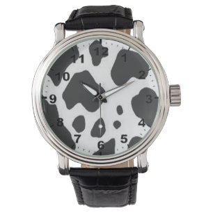 "Cow print" design wrist watch
