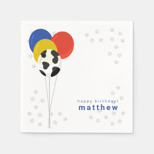 Cow Print Farm Birthday Balloons Napkin