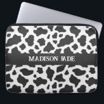Cow Print Monogram Minimal Animal Print Laptop Sleeve<br><div class="desc">This is a Cow Print Monogram Minimal Animal Print Laptop Sleeve!</div>