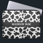 Cow Print Monogram Minimal Animal Print Laptop Sleeve<br><div class="desc">This is a Cow Print Monogram Minimal Animal Print Laptop Sleeve!</div>