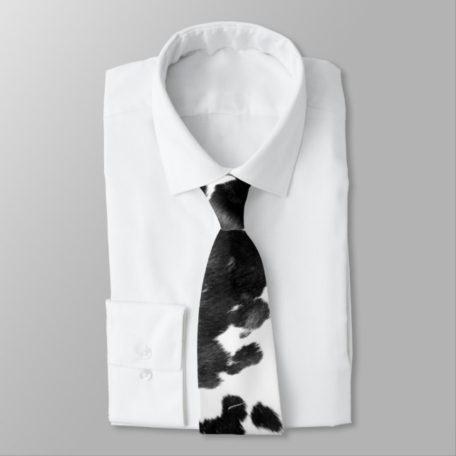 cow print neck tie (Tied)