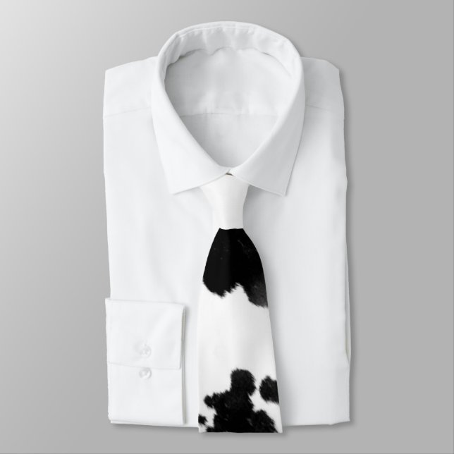 cow print neck tie (Tied)