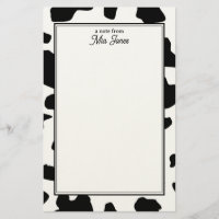 Cow Print Pattern Black and White Personalized
