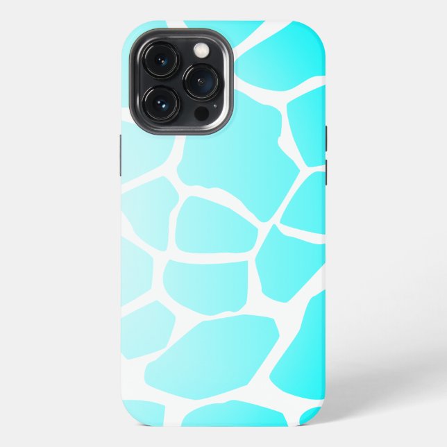 Cow Print Pattern in Sky Blue Colour iPhone Case (Back)