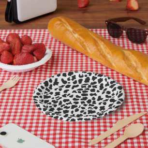 Cow Print Pattern Paper Plate