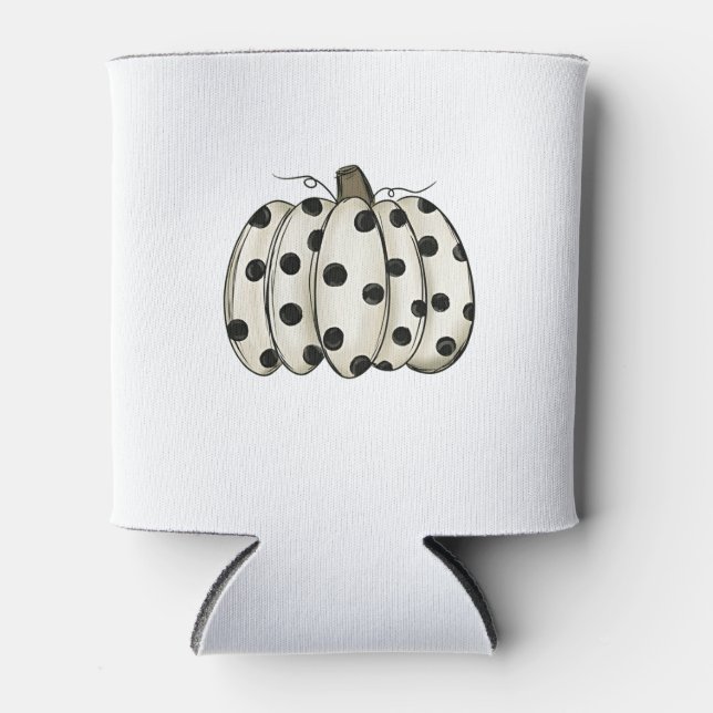 Cow Print Pumpkin Thanksgiving Fall Cattle  Can Cooler (Front)