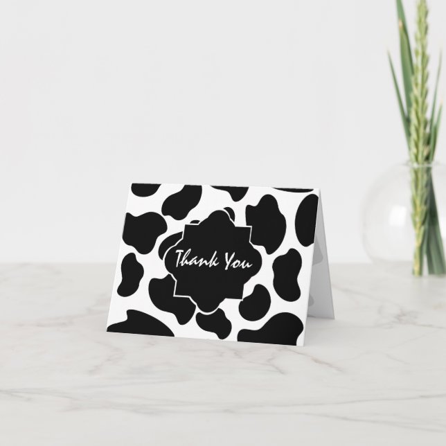 Cow Print Thank You Card (Front)