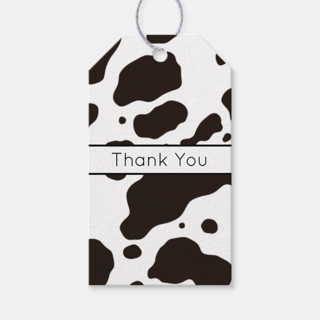 Cow Print Thank You Gift Tag (Front)