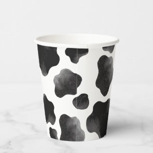 Cow Print Themed Party, Black & White Cow Spots  Paper Cups