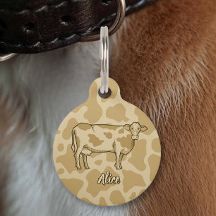 Cow Profile Pet ID Tag