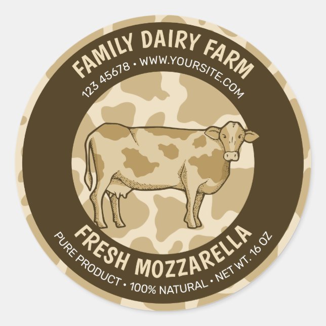 Cow Profile Round Label (Front)