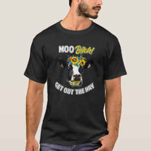 Cow Pun Moo Dairy Cattle Holstein Farmer Rancher 2 T-Shirt