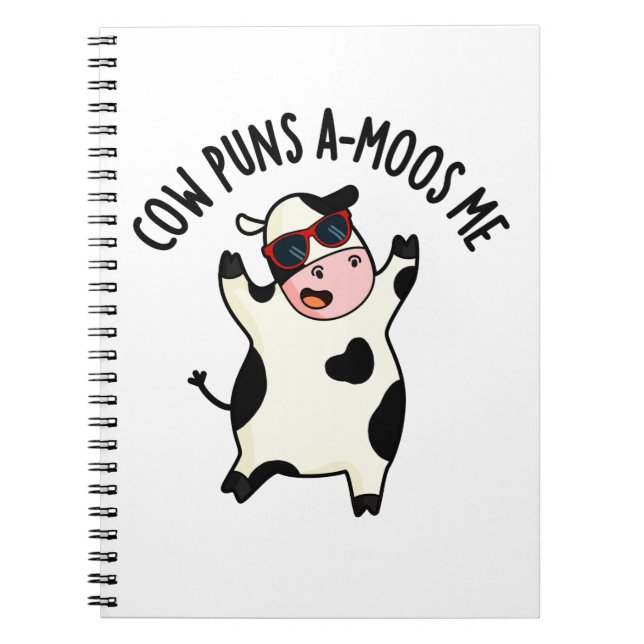 Cow Puns Amoos Me Funny Cow Pun  Notebook (Front)