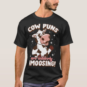 Cow Puns Are Udderly Amoosing Farm Animals Funny Q T-Shirt