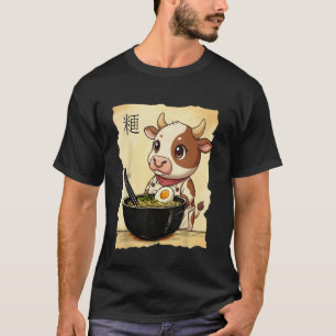 Cow Ramen Japanese Kawaii Anime Cow T-Shirt