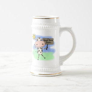 Cow Read More Books Beer Stein
