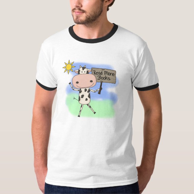 Cow Read More Books T-Shirt (Front)