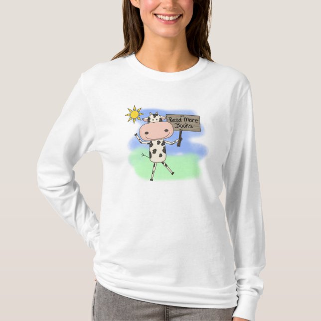 Cow Read More Books T-Shirt (Front)