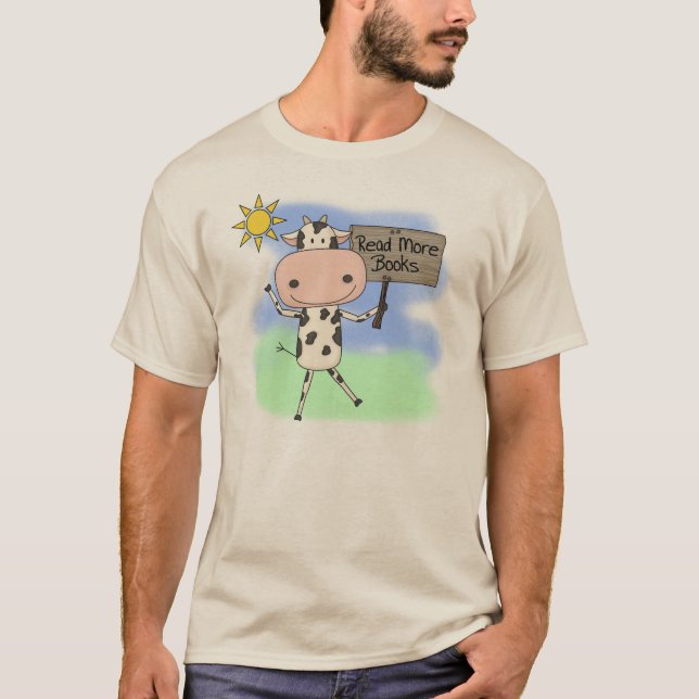 Cow Read More Books T-Shirt (Front)