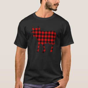 Cow Red Buffalo Plaid Heifer Farm Matching Family  T-Shirt