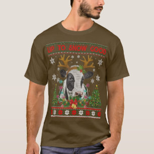Cow Reindeer Funny Christmas Lights Ugly Sweater
