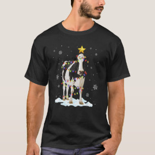 Cow Reindeer Hat Santa Christmas Lights Cow Chri T-Shirt