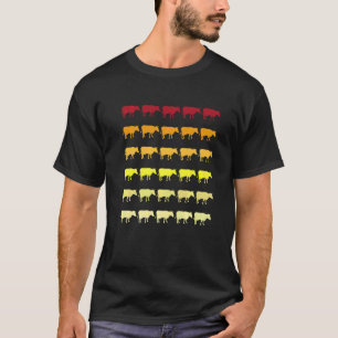 Cow Retro Animal Pattern T-Shirt